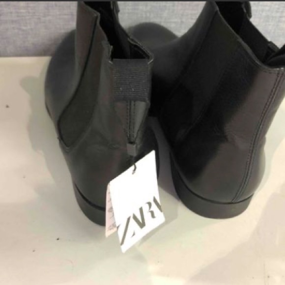 Zara Men, Men's Black leather Boots, Size 11 and 7 - Picture 3 of 6